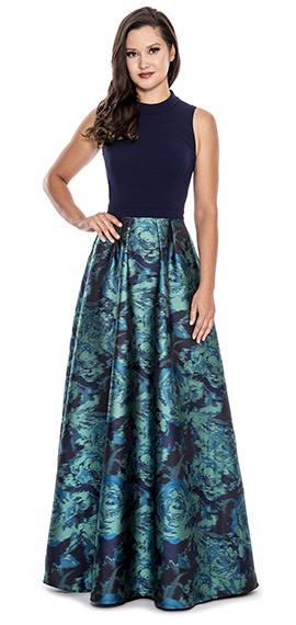blue floral a-line mother's dress from decode 1.8